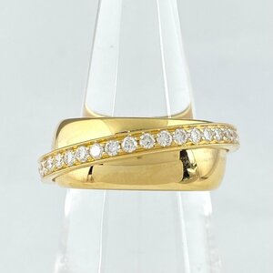 Piagier Piaget Position Design Ring Кольцо с желтым золотым кольцом просто бриллиант 750 кольцо 15 K18 750 Diamond Ladies Используются