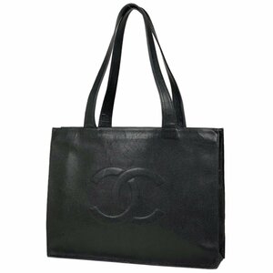 シャネル CHANEL ココマーク トートバッグ ショルダーバッグ トートバッグ キャビアスキン ブラック レディース 【中古】