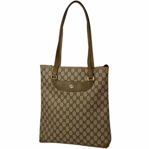 グッチ GUCCI GG柄 トートバッグ オールドグッチ 8902905 トートバッグ コーティングキャンバス ベージュ ブラウン レディース 【中古】