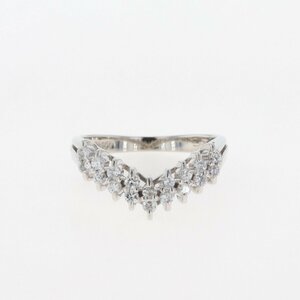 メレダイヤ デザインリング プラチナ 指輪 リング 8.5号 Pt900 ダイヤモンド レディース 【中古】