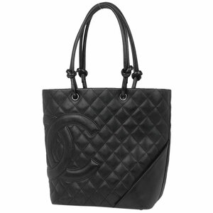 シャネル CHANEL カンボンライン ミディアム トートバッグ ココマーク ハンドバッグ レザー ブラック A25167 レディース 【中古】