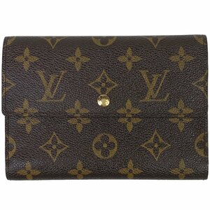 ルイ・ヴィトン Louis Vuitton ポルト トレゾール エテュイ パピエ 札 小銭入れ 三つ折り財布 モノグラム ブラウン M61202 レディース 中古