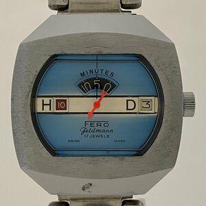 【ジャンク品】フェロ FERO Feldmann デジタル 17石 ジョニーロットン 腕時計 手巻き 【中古】