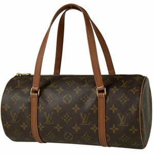 ルイ・ヴィトン Louis Vuitton パピヨン 30 バレルバッグ 筒型 旧旧型 ハンドバッグ モノグラム ブラウン M51365 レディース 【中古】