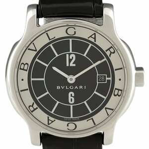  BVLGARY BVLGARI Solotempo ST29S наручные часы SS кожа кварц черный женский [ б/у ]