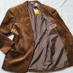 新品 XL~XXL ダーバン タグ付き D'URBAN テーラードジャケット コーデュロイ コットン ブラウン 茶 メンズ 大きいサイズ 春 ビジネス 高級