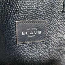 未使用品 ビームス BEAMS トートバッグ シボ革 シュリンクレザー 紺色 ビジネスバッグ ブリーフケース メンズ 大容量 仕事 A4可 肩掛け可_画像9