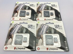 Kingston MicroSDカード 128GB 100MB/s 未開封 4個まとめて ※まとめて取引・同梱不可 [FS2942m]