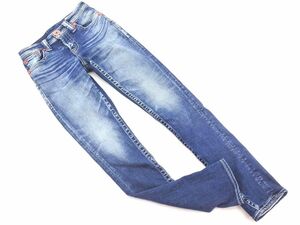 RODEO CROWNS ロデオクラウンズ USED加工 スキニー デニムパンツ size23/紺 ■■ ☆ dfb2 レディース