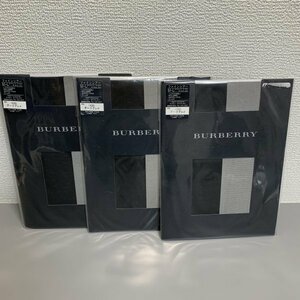 １円〜　BURBERRY バーバリー　ストッキング　3点セット　ファインシアー　ダークグレー　M~L　C1673