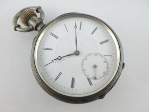 稼働品 懐中時計 商館時計 手巻き 銀 シルバー アンティーク 0.800 ビンテージ セイコー シチズン ロンジン 時計 55