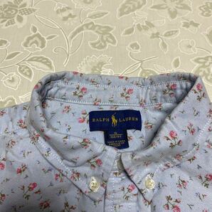送料込 春夏物 ラルフローレン POLO RALPH LAUREN コットン 半袖 シャツ160 女の子 可愛い 淡いブルー 花柄の画像3