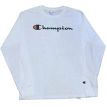 新品 L US限定 Champion Logo Tee White チャンピオン ロゴ 長袖 Tシャツ ホワイト 白_画像1