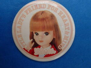 リカちゃん缶バッジ1984年頃タカラ正規品■直径58ミリ■送料198円■Little lady's friend for heart&mind