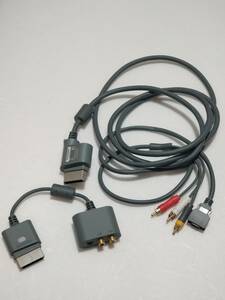 xbox360 アクセサリ　audio adapter /　d端子　HD AVケーブル　D connection HD AVcable セット