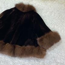 カナダ製　高級　Maple Queen Furs　シェアードミンクファーコート　ケープコート　リアルファー　毛皮　メープルクイーン　ポンチョ_画像7