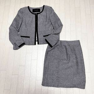 8*① MICHEL KLEIN Michel Klein setup no color jacket skirt Kirakira go in . type 40 38 gray black lady's 