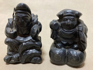 102401ｍ136/恵比寿・大黒（金属）2個・状態は良い・寸法5×4×6cm/佐川急便60サイズ/