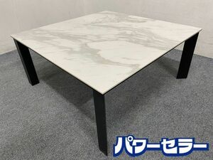 筑波産商 グラナダ 幅90 センターテーブル セラミック 天板 おしゃれ 耐熱 正方形 大理石風 北欧 モダン ホワイト 中古 店頭引取歓迎 R7976