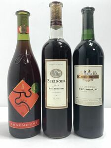  red wine 3ps.@ rose mount Estate /be Lynn ja- red Gin fan Dell /karuro* Rossi *