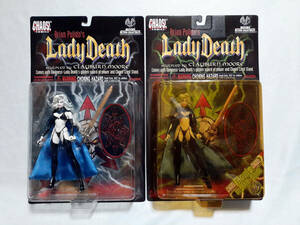 定形外可 5.5” レディデス 2種セット 1997年 Lady Death CLAYBURN MOORE ムーア アクションフィギュア CHAOS!COMICS 地獄の女神 痴女 悪魔