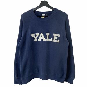 ■激レア■70s 80s USA製 YALE フロッキー プリント カレッジ スウェット L イェール大学 VELVA SHEEN ビンテージ