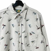 ■激レア■90s USA製 CABELAS ルアー 総柄 シャモア 長袖シャツ L XL カベラス キャベラス ネルシャツ ビンテージ_画像2