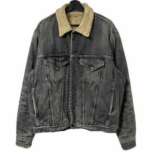 ■激レア■00s ユーロ LEVI'S 71550-04 ブラック デニム ボアジャケット XXL リーバイス デニムジャケット 80s 90s USA製 ビンテージ