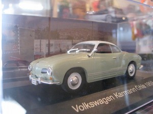 ★海外販売VWコレクション1/43★フォルクスワーゲン カルマンギア 1959 グリーン/クリーム☆ケースヒビあり☆