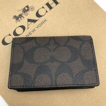 【COACH☆新品】ビジネス カード ケース！シグネチャー！ブラック ブラウン！_画像3