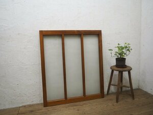 taN0403*(3)[H91cm×W80cm]* Vintage * firmly considering . old tree frame glass door * fittings sash block house store furniture retro reform L under 