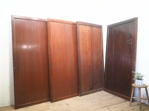 taP0290*[H176cm×W81~90cm]×4 sheets * retro taste ... old wooden wooden door * old fittings sliding door sash old Japanese-style house peace . natural wood seat antique N pine 