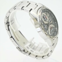 美品 SEIKO/WORLD TIME●ANA クロノグラフ 5T82-0AJ0 アラーム付 黒 ブラック 純正ベルト付 クオーツ 電池交換済 メンズ腕時計 純正ベルト_画像6