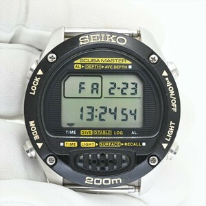 SEIKO/SCUBA MASTER●1981年製 200m ダイビングコンピューター オールドデジタル M705-5A00 クオーツ 電池交換済 メンズ腕時計 ビンテージ