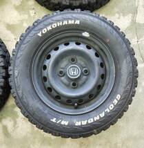 【美品】N-VAN 純正鉄ホイール / YOKOHAMA GEOLANDAR M/T ホワイトレター 145/80R12 ブロックタイヤ 2021年製 4本セット_画像4