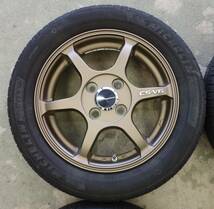 【美品】LEHRMEISTER CS-V6 14インチ 4.5J +45 PCD100 4H ブロンズ / MICHELIN ENERGY SEVAR 4 155/60R14 2021年製 4本セット_画像3