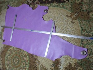 Art hand Auction Leather Craft Leather Cowhide Half Cut Special Processing Purple Mud Soft 179ds 1.0mm~ New Unused Good Condition Beautiful Original See photo details, hand craft, handicraft, leather craft, material