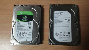 Seagate HDD 3TB(CrystalDiskInfo健康状態:注意)+1TB(認識不可) ☆ジャンク品