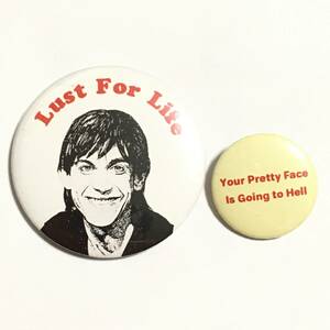 デカ缶バッジ 58mm 25mm 2個セット Iggy Pop イギーポップ Stooges ストゥージズ Garage Punk ガレージパンク Power Pop MC5