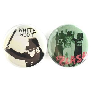 25mm 缶バッジ 2個セット CLASH クラッシュ White Riot 白い暴動 Joe Strummer 70’s Punk