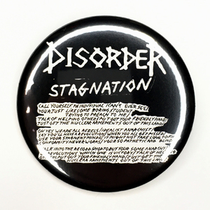 デカ缶バッジ 58mm Disorder ディスオーダー STAGNATION Hardcore Punk Crust