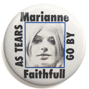 デカ缶バッジ 58mm Marianne Faithfull マリアンヌフェイスフル As Tears Go By 60’s Rolling Stones Beatles