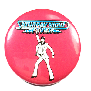 デカ缶バッジ 5.8cm Saturday Night Fever サタデーナイトフィーバー ジョン・トラボルタ　80’ｓBee gees