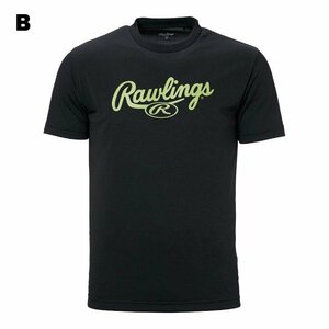 Rawlings ローリングス AST13S07 野球 スプリプトロゴ Ｔシャツ ブラック O