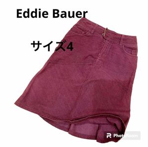 ヴィンテージ古着EddieBauerエディーバウアーコーデュロイスカート　美品　パープル　 膝丈　大きいサイズ