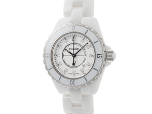  Chanel J12 33mm 12P original index diamond H1628 white ceramic Manufacturers repair settled 