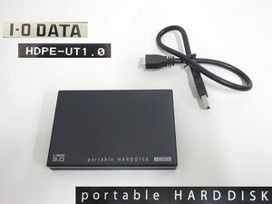 S2892R 中古動作品★USB外付けポータブルHDD 1TB I-O DATA HDPE-UT1.0◇使用時間 1H/電源10回◇CrystalDiskInfo正常判定