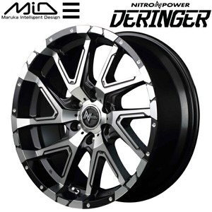 MID NITRO POWER DERINGER ホイール1本 セミグロスブラックポリッシュ/フランジピアスドリルド 6.5-16 6H139.7+38