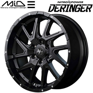 MID NITRO POWER DERINGER ホイール1本 セミグロスブラック/フランジピアスドリルド 6.5-17 6H139.7+48