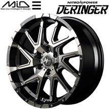 MID NITRO POWER DERINGER ホイール1本 ブラックメタリックポリッシュ/ブラッククリア/フランジピアスドリルド 8.5-20 6H139.7+20_画像1